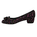 Load image into Gallery viewer, Salvatore Ferragamo Black / Pink Multi Bow Detail Paint Splattered Shoes
