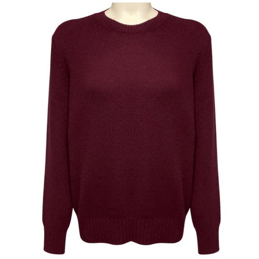 Prada Burgundy Triangle Logo Wool and Cashmere Knit Sweater