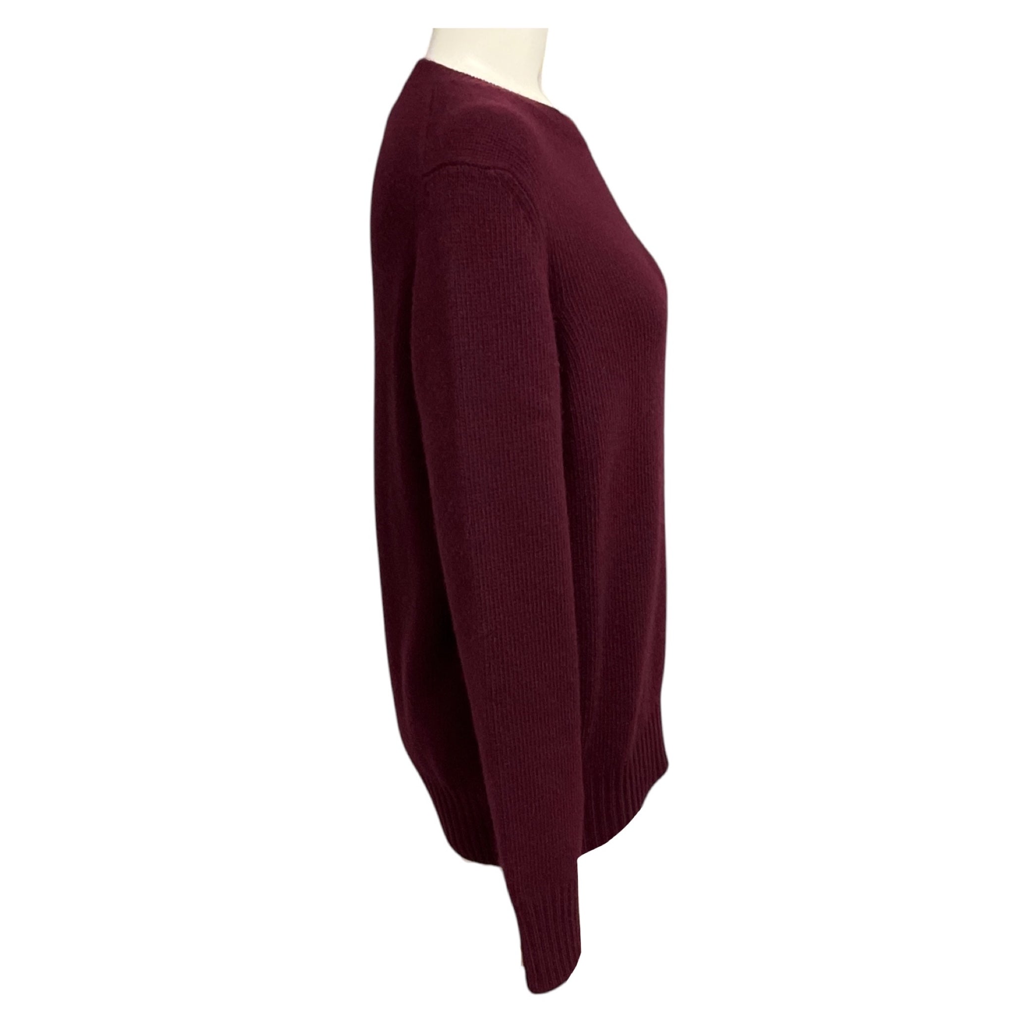 Prada Burgundy Triangle Logo Wool and Cashmere Knit Sweater
