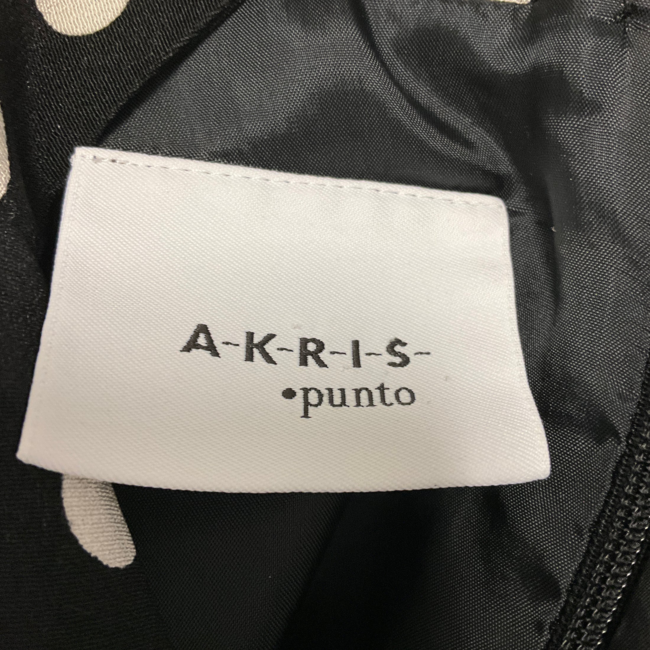 Akris Punto Black / White Polka Dot Print Sleeveless Silk Crepe Dress