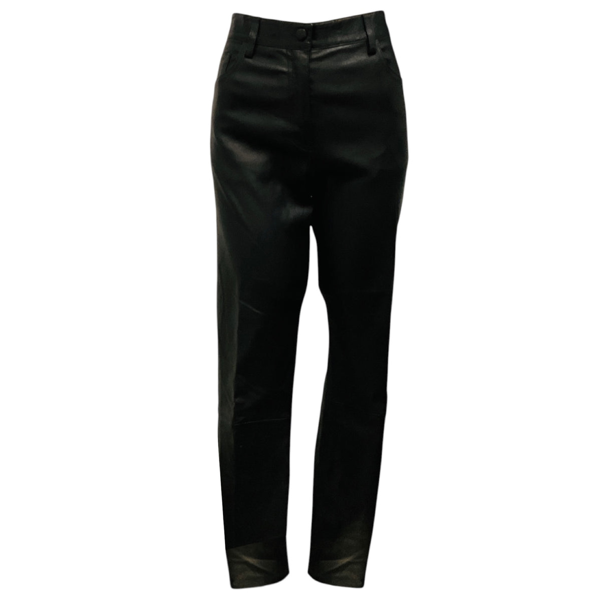 The Row Black Stretch Lambskin Leather Pants