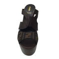 Load image into Gallery viewer, Fendi Brown FF Monogram Wood Platform Sandals
