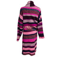 Load image into Gallery viewer, The Elder Statesman Magenta / Pink Multi Striped Cashmere Knit Long Cardigan Sweater with Belt
