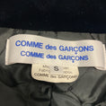 Load image into Gallery viewer, Comme des Garcons Navy Blue Button Front Mid-Length Velvet Coat
