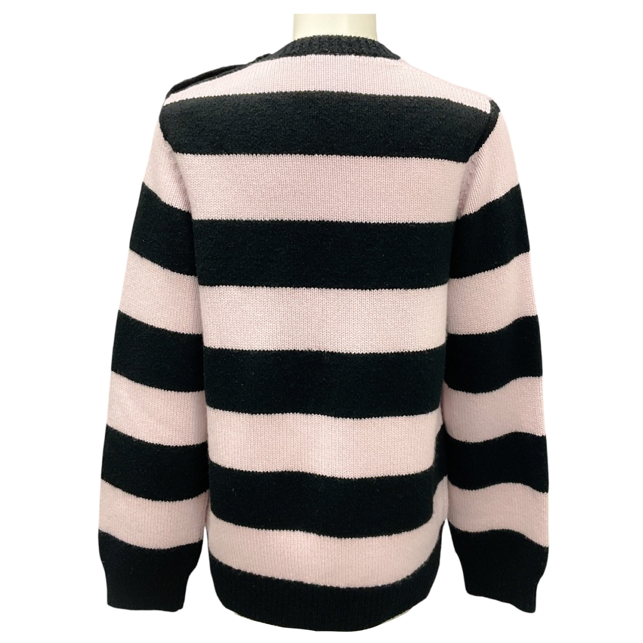 Barrie x Sofia Coppola Pink / Black Striped Cashmere Knit Sweater