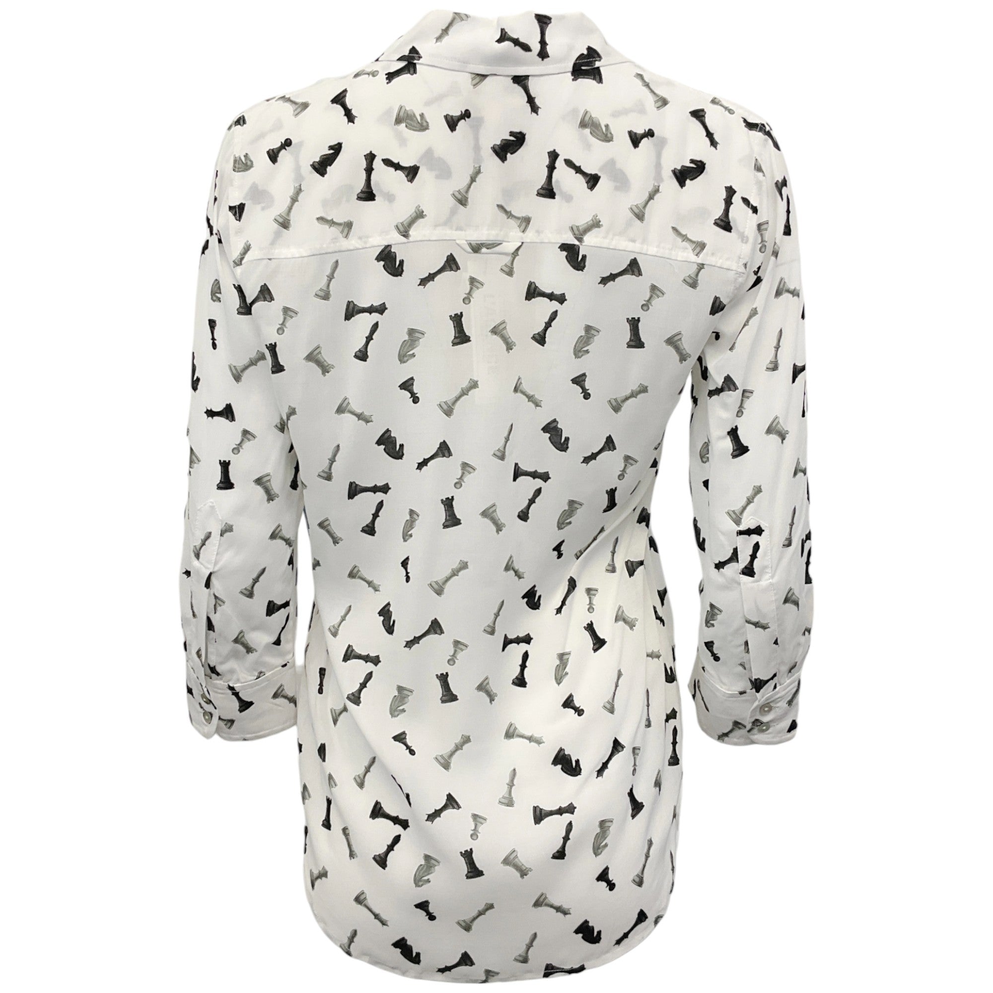 L'Agence White / Black Chess Piece Camille Blouse