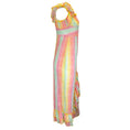Load image into Gallery viewer, Gul Hurgel Pink / Yellow Multi Ruffled Linen Midi Dress
