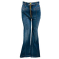 Load image into Gallery viewer, Elisabetta Franchi Blue Vintage Denim Bootcut Jeans with Zip NWT
