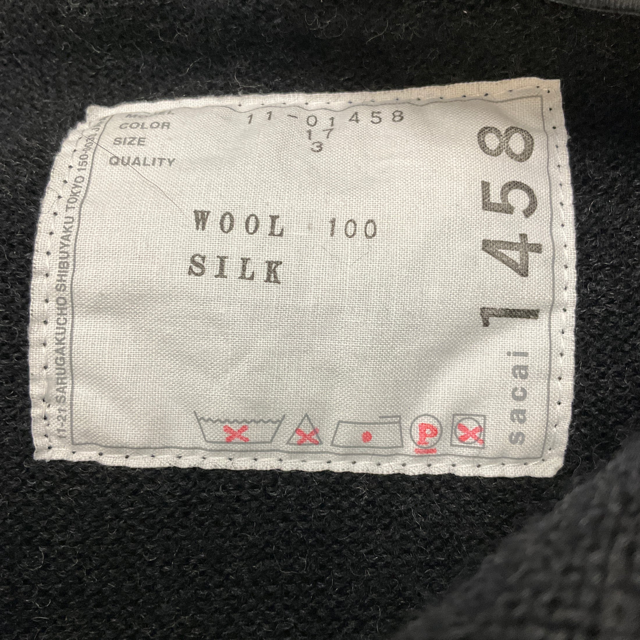 Sacai Dark Charcoal Grey Pearl Bijoux Decorative Knit Cardigan