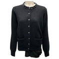 Load image into Gallery viewer, Sacai Dark Charcoal Grey Pearl Bijoux Decorative Knit Cardigan
