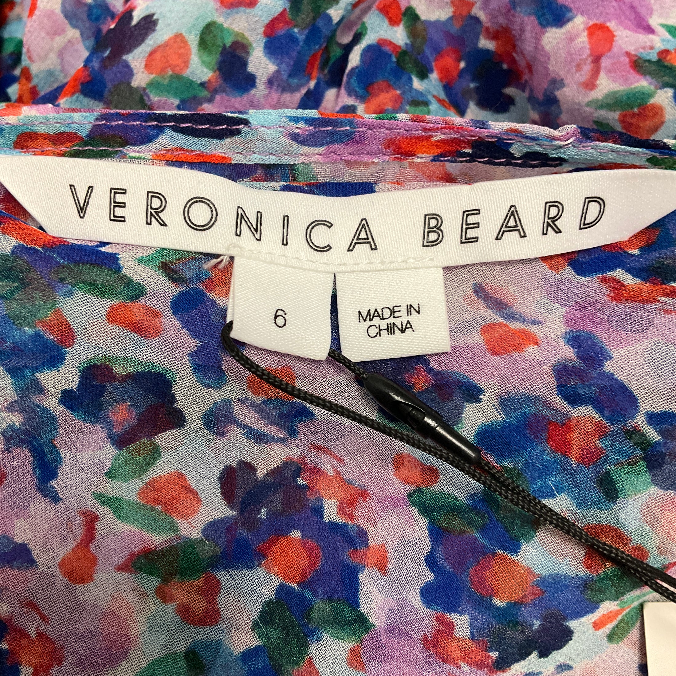 Veronica Beard Cream Multi Cayson Floral Silk Mini Dress