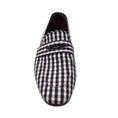 Load image into Gallery viewer, Bougeotte Black / White Plaid Print Canvas Flats / Loafers
