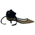 Load image into Gallery viewer, Christian Dior Black Mesh Kitten Heel Pumps with Suede Ankle Ties
