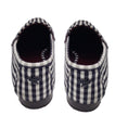 Load image into Gallery viewer, Bougeotte Black / White Plaid Print Canvas Flats / Loafers

