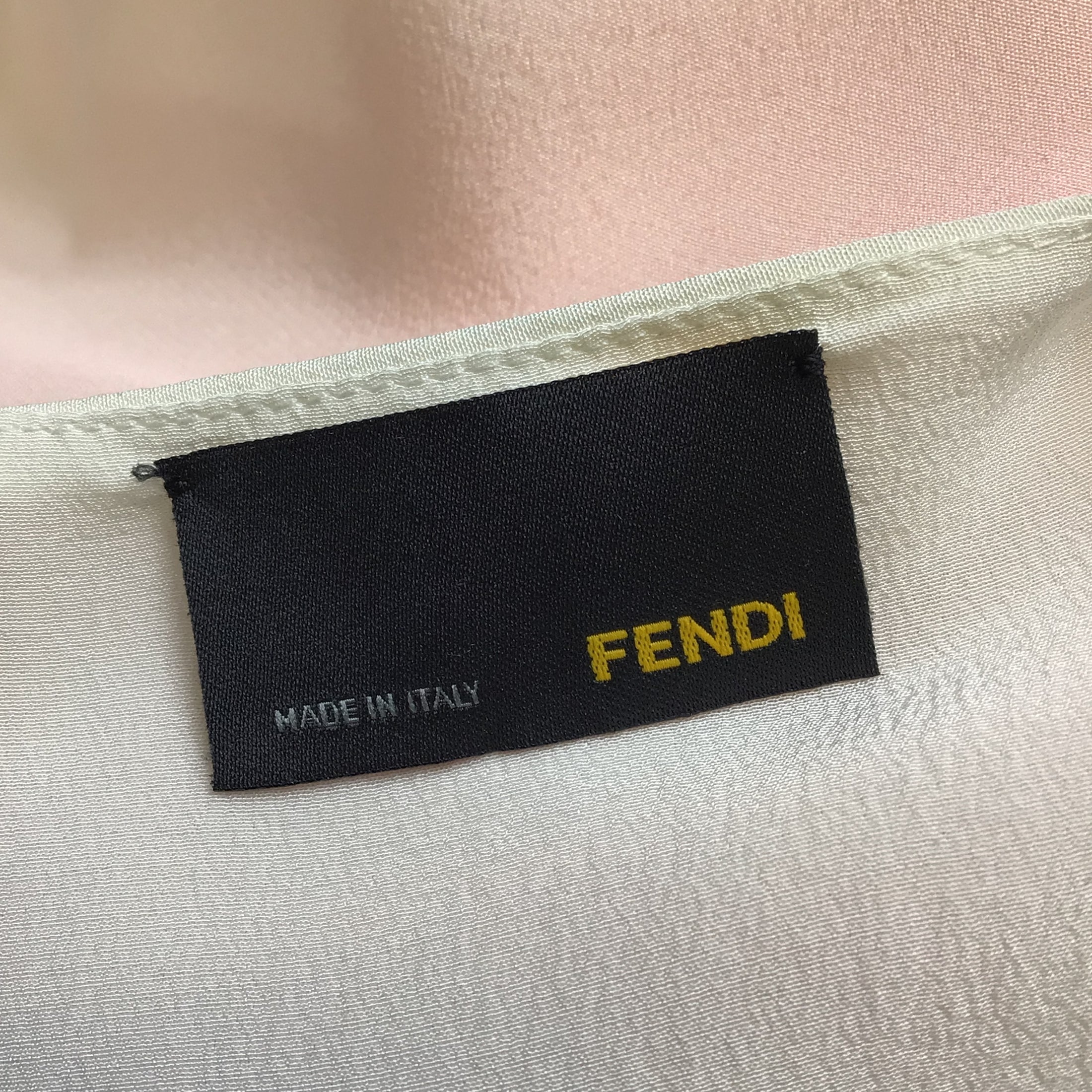 Fendi Ivory / Red Printed Silk Midi Dress