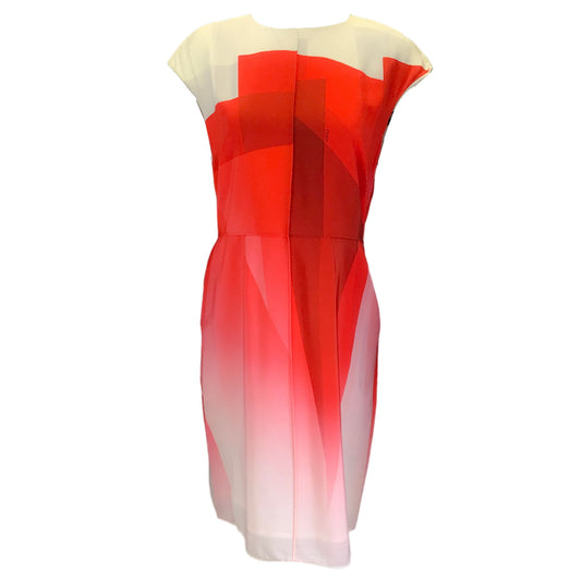 Fendi Ivory / Red Printed Silk Midi Dress