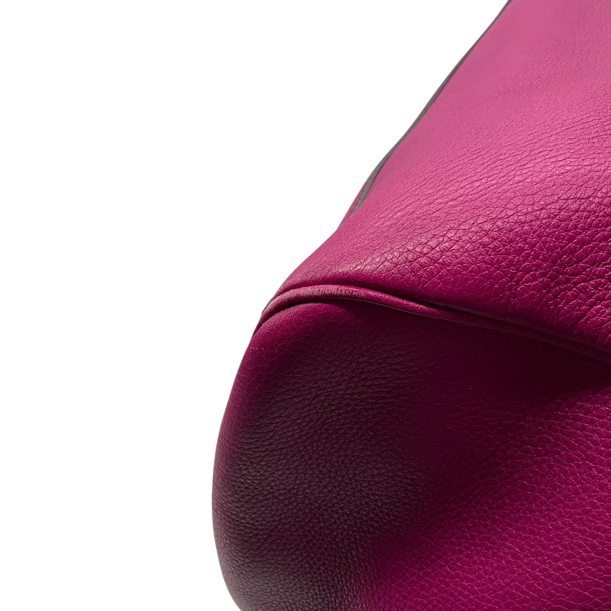 Gucci Bright Bougainvillea Pebbled Calfskin Large Bamboo Shopper Tote