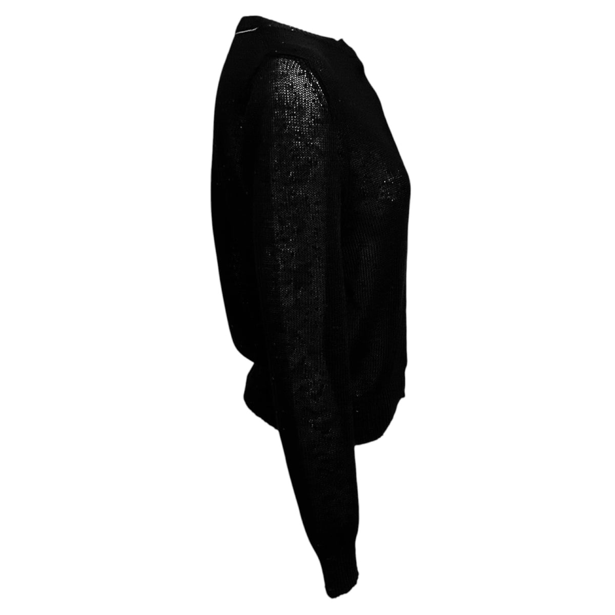 Brunello Cucinelli Black Linen Silk Paillette Cropped Cardigan