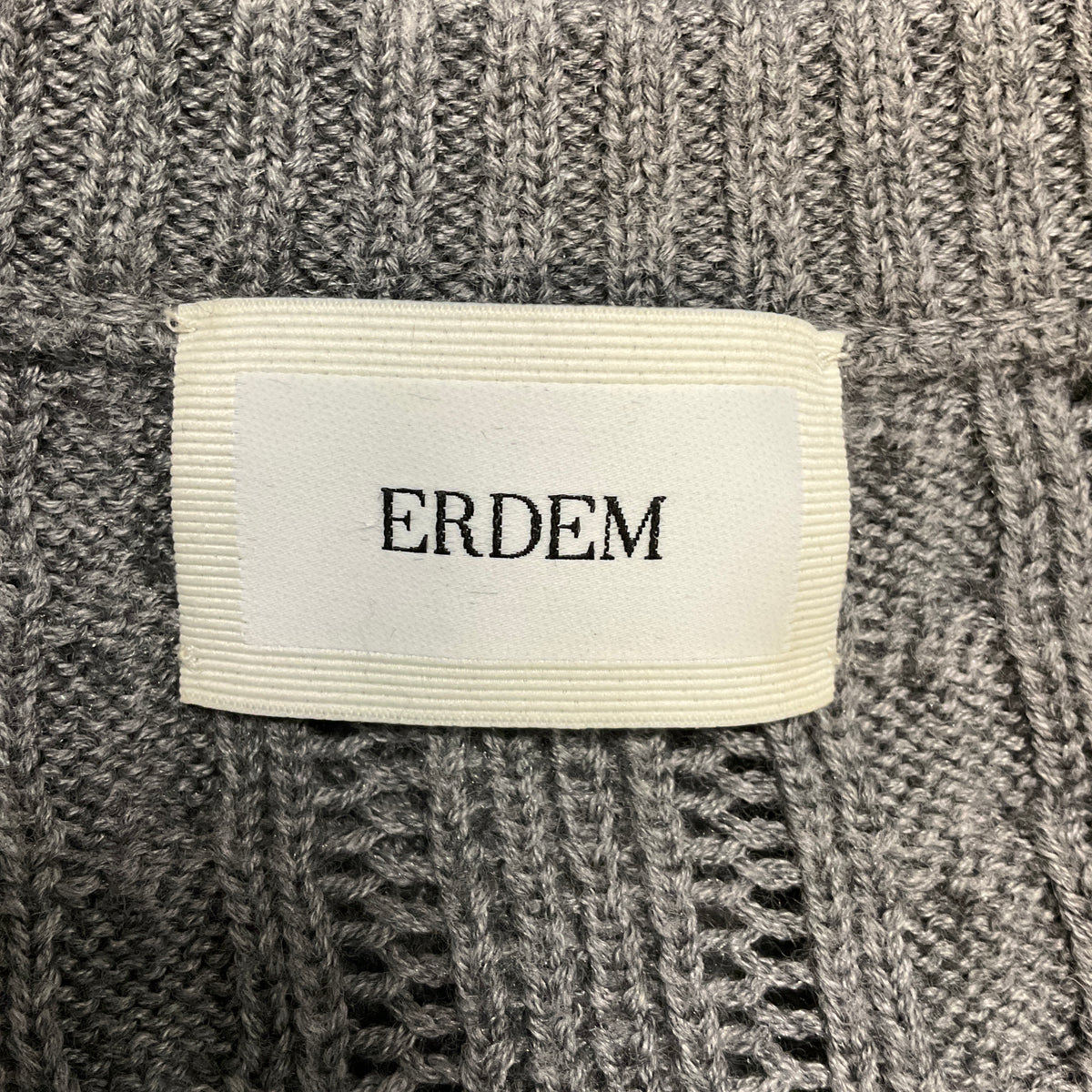 Erdem Grey / Black Floral Embroidered Wool and Silk Knit Estelle Cardigan