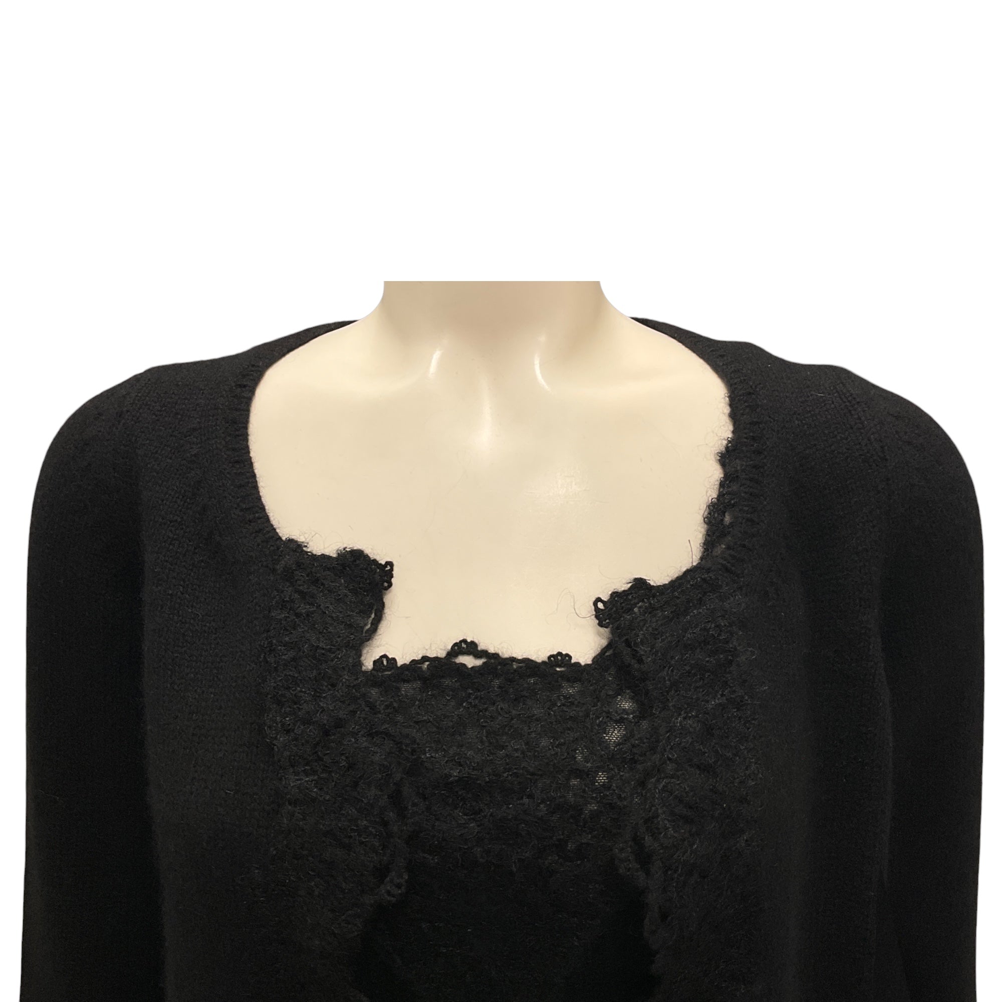 Chanel Black Vintage 2006 Cashmere and Mohair Cardigan and Top Two-Piece Set