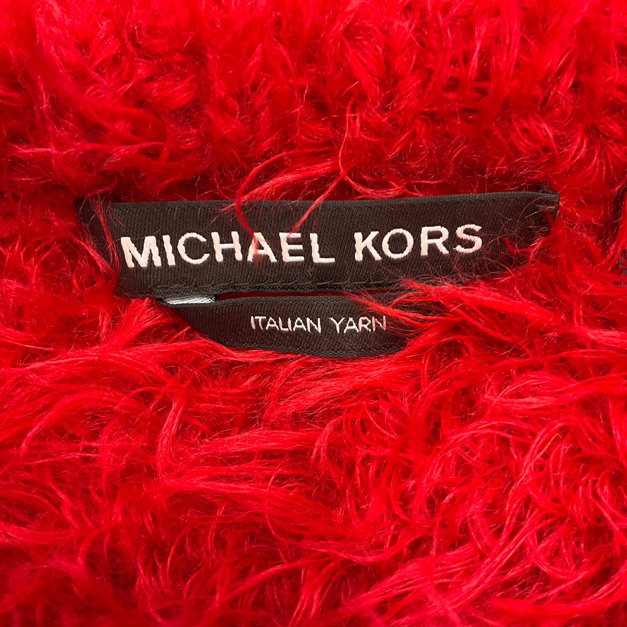 Michael Kors Crimson Mohair Knit Italian Yarn Sweater
