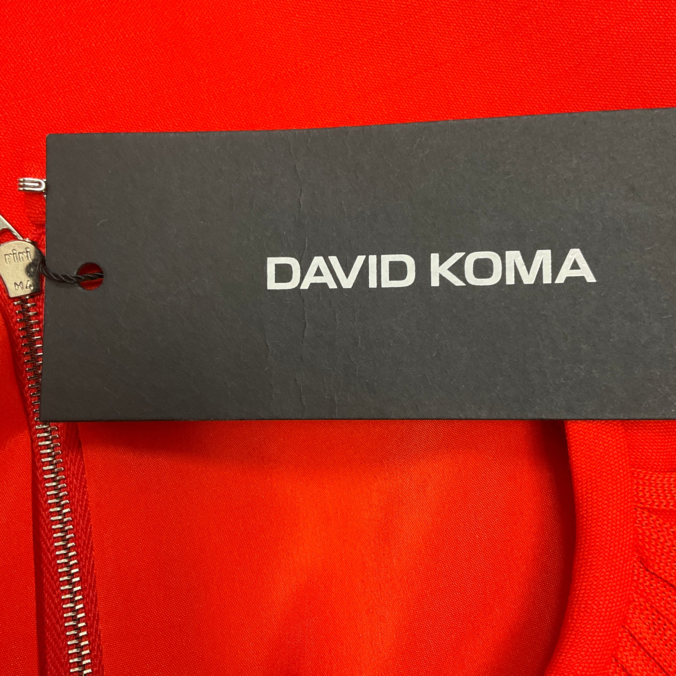 David Koma Orange Fringe Trim Detail Neckline Halter Top