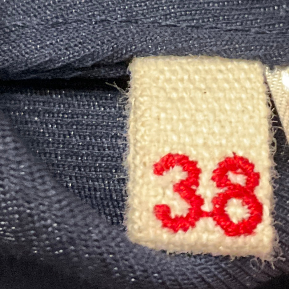 Marni Navy Blue Cap Sleeved Raw Edge Midi Cocktail Dress