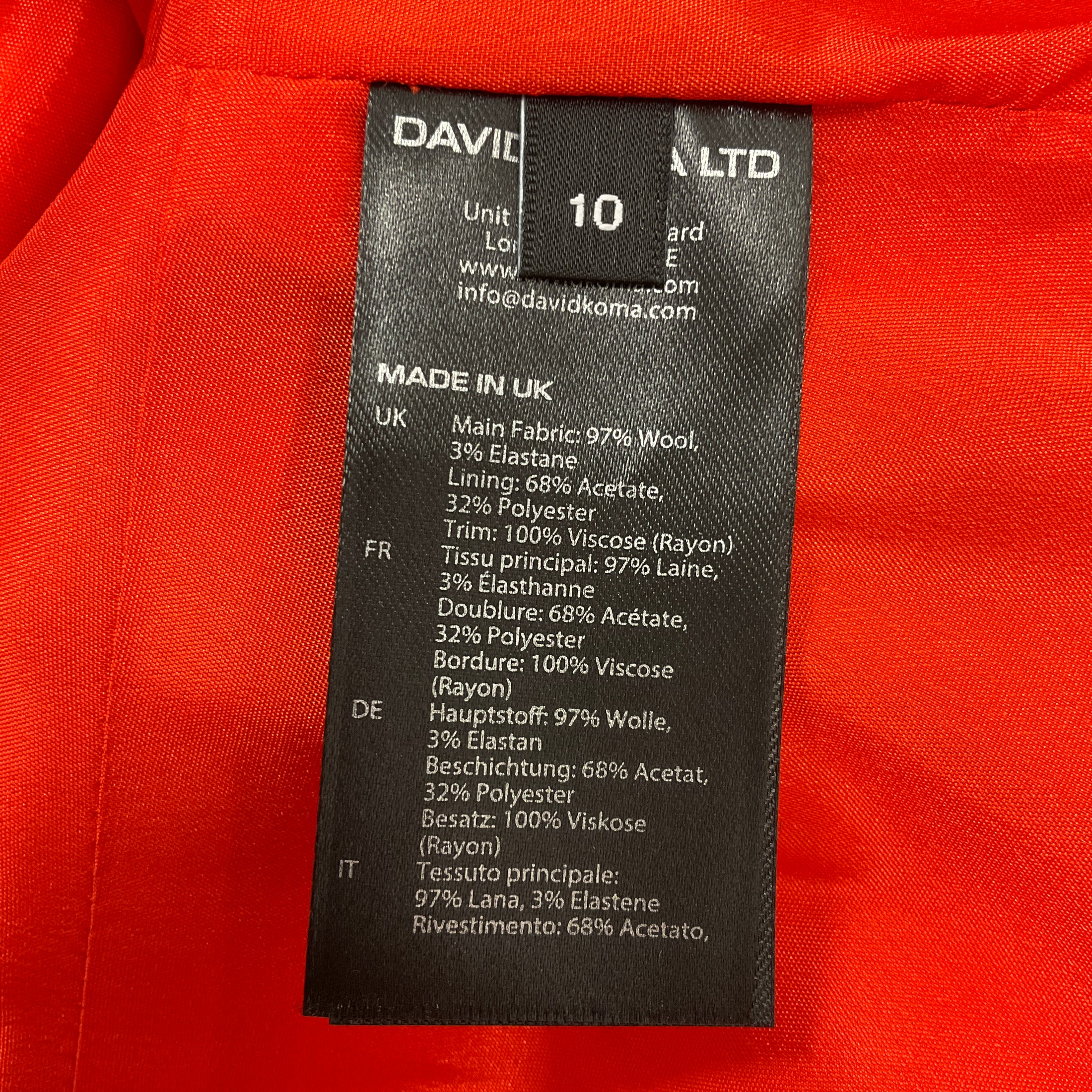 David Koma Orange Fringe Trim Detail Neckline Halter Top