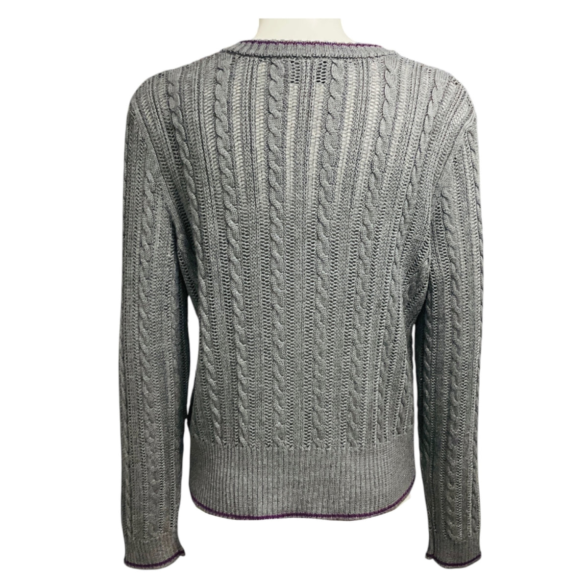 Erdem Grey / Black Floral Embroidered Wool and Silk Knit Estelle Cardigan