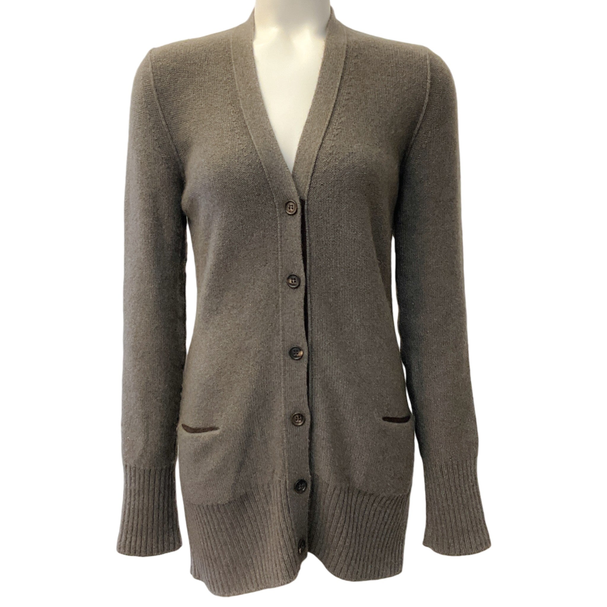 Loro Piana Taupe Cashmere Cardigan Sweater
