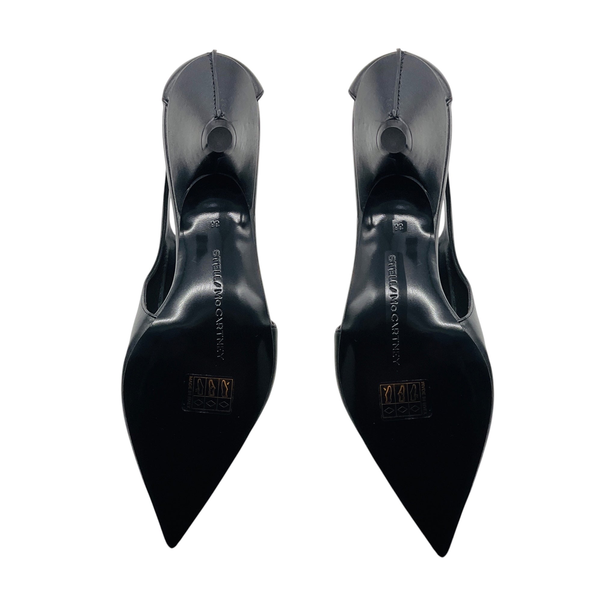 Stella McCartney Black / Silver Zipper Detail Low Heeled Vegan Leather Shoes / Booties
