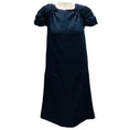 Load image into Gallery viewer, Marni Navy Blue Cap Sleeved Raw Edge Midi Cocktail Dress
