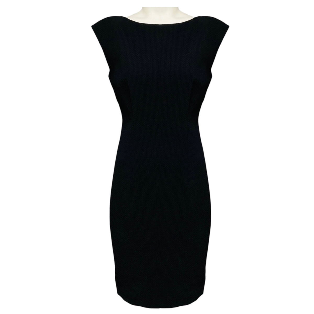 Prada Black Textured Nylon and Wool Cocktail Dress