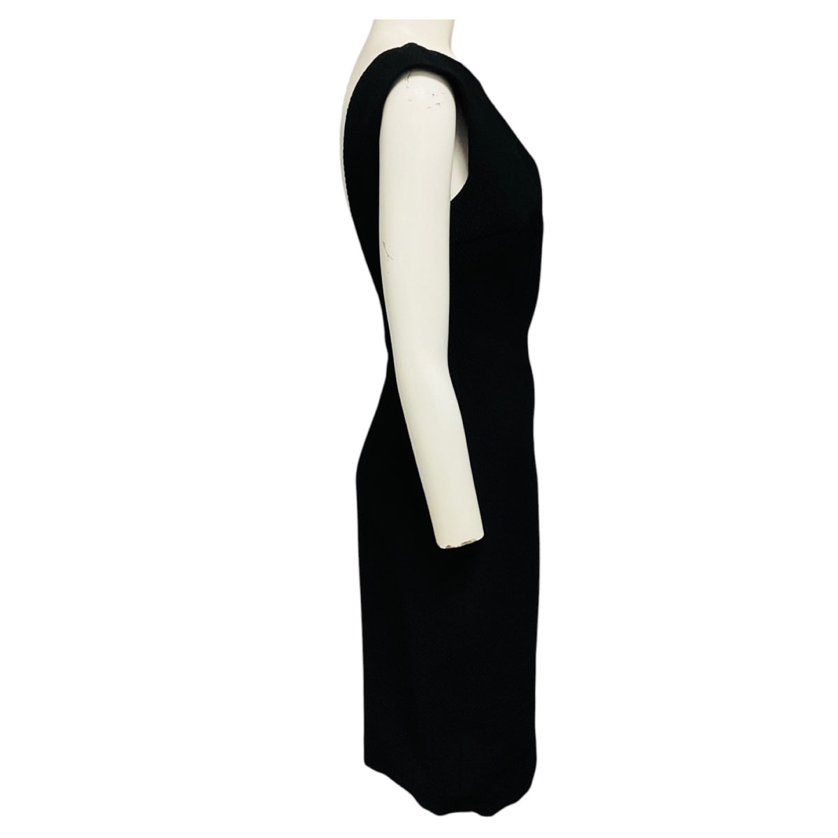 Prada Black Textured Nylon and Wool Cocktail Dress