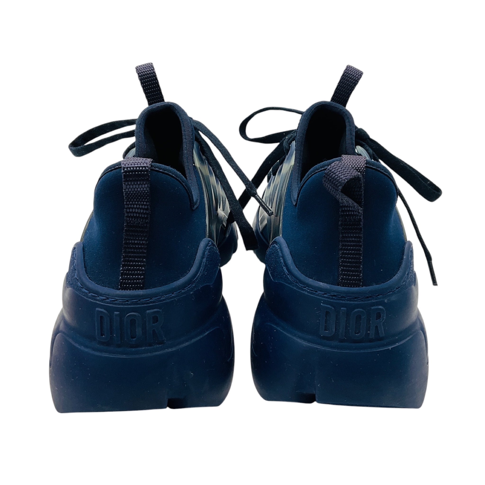 Christian Dior Indigo Blue Neoprene and Gros D-Connect Sneakers