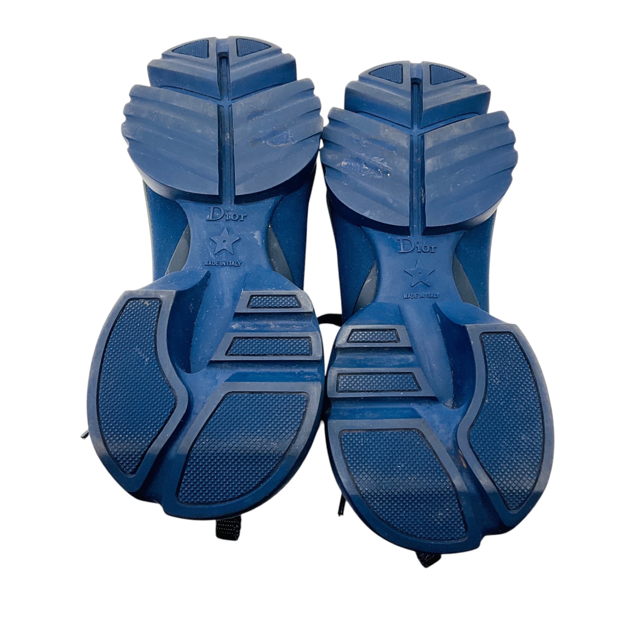 Christian Dior Indigo Blue Neoprene and Gros D-Connect Sneakers
