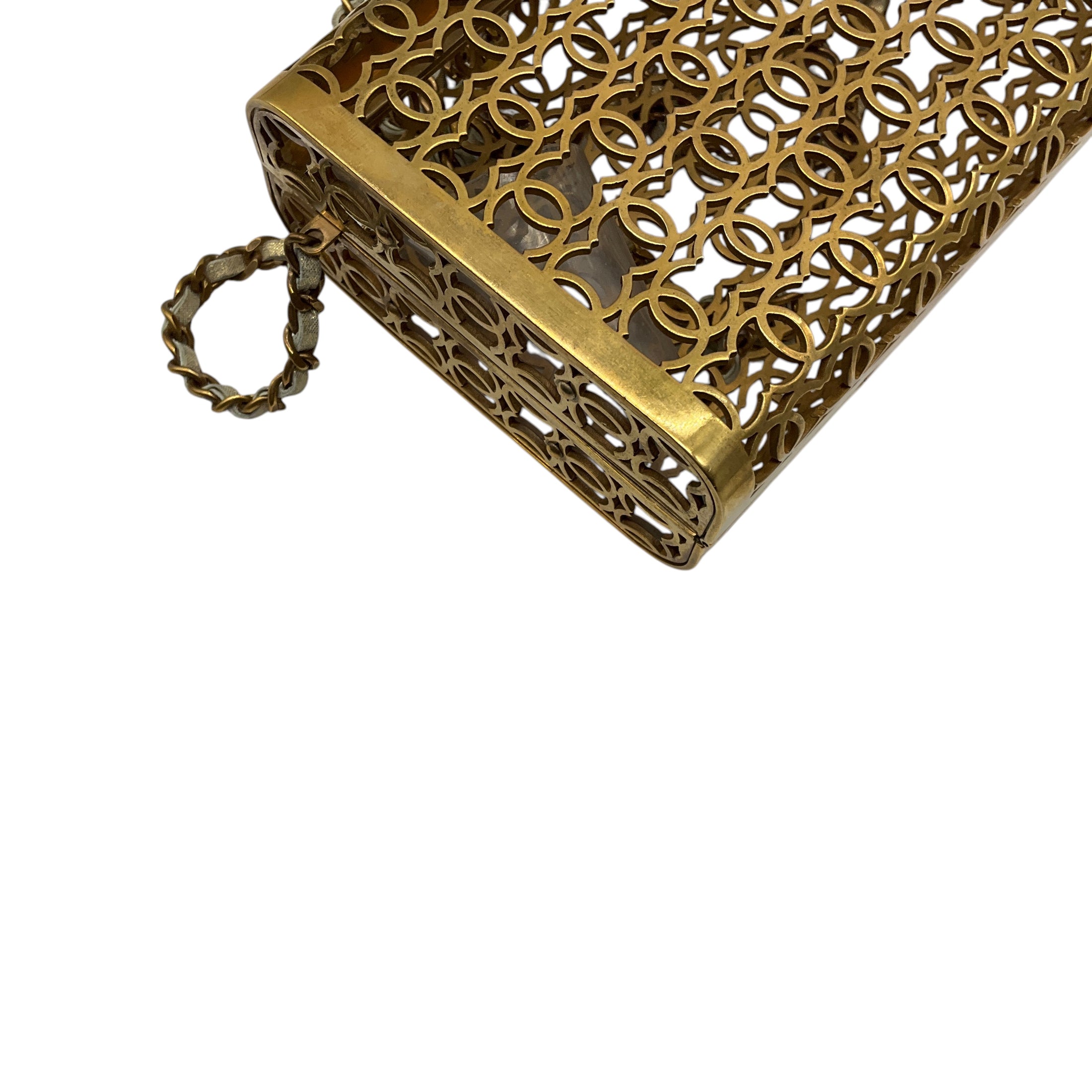Chanel 2015 Gold Metal CC Moucharabieh Paris-Dubai Minaudiere Clutch