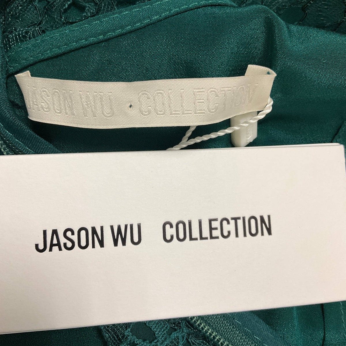 Jason Wu Collection Sea Green Corded Geometric Lace Mini Dress