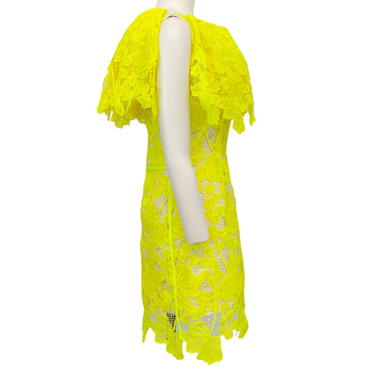 Maticevski Yellow Iridescent Lace Azalea Dress