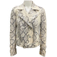 Load image into Gallery viewer, L'Agence Ivory Baldwin Snake Print Leather Jacket
