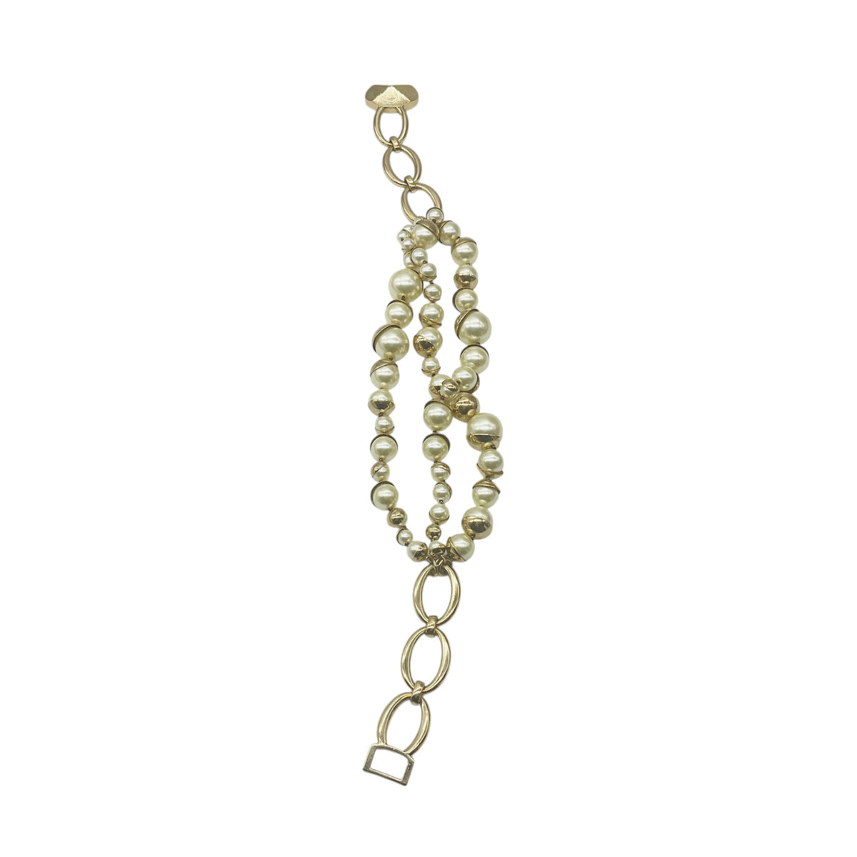 Christian Dior Vintage Multi Strand Pearl Necklace with Gold Hardware