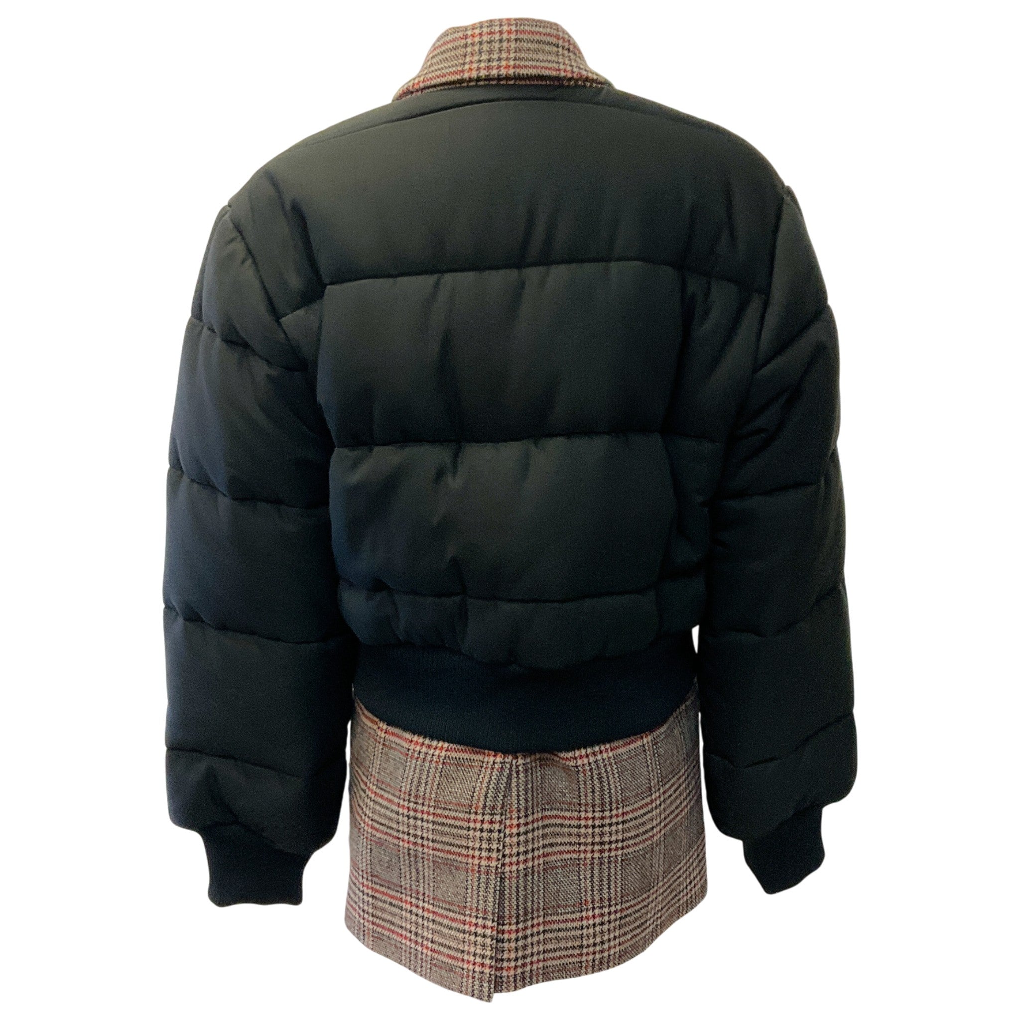 Veronica Beard Black / Plaid Larkin Puffer Jacket