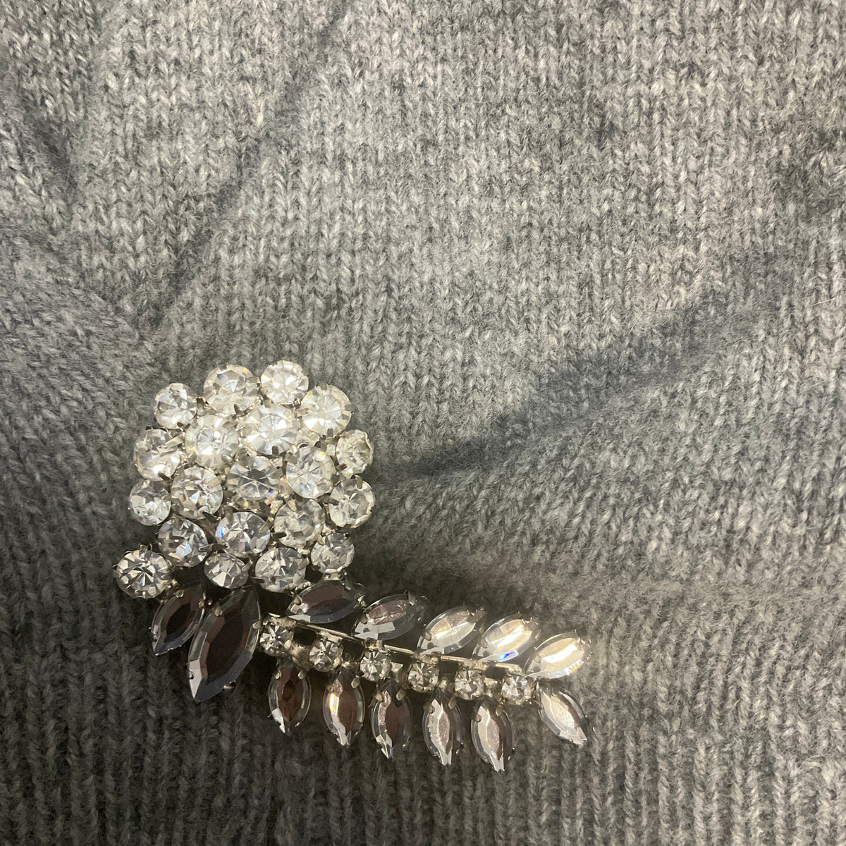 Erdem Grey Crystal Embellished Wool Knit Sweater