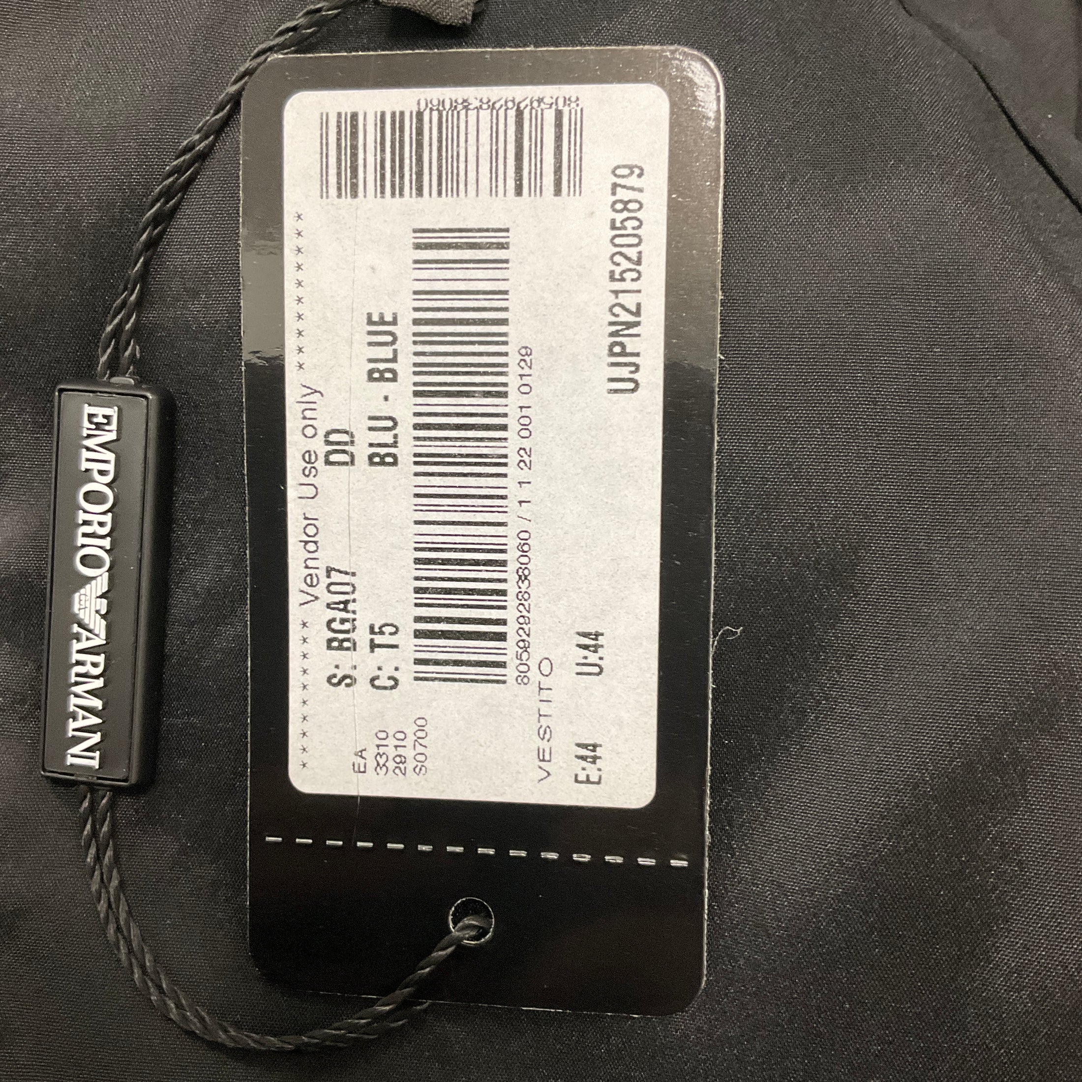 Emporio Armani Blue / Black Jacquard Cocktail Dress