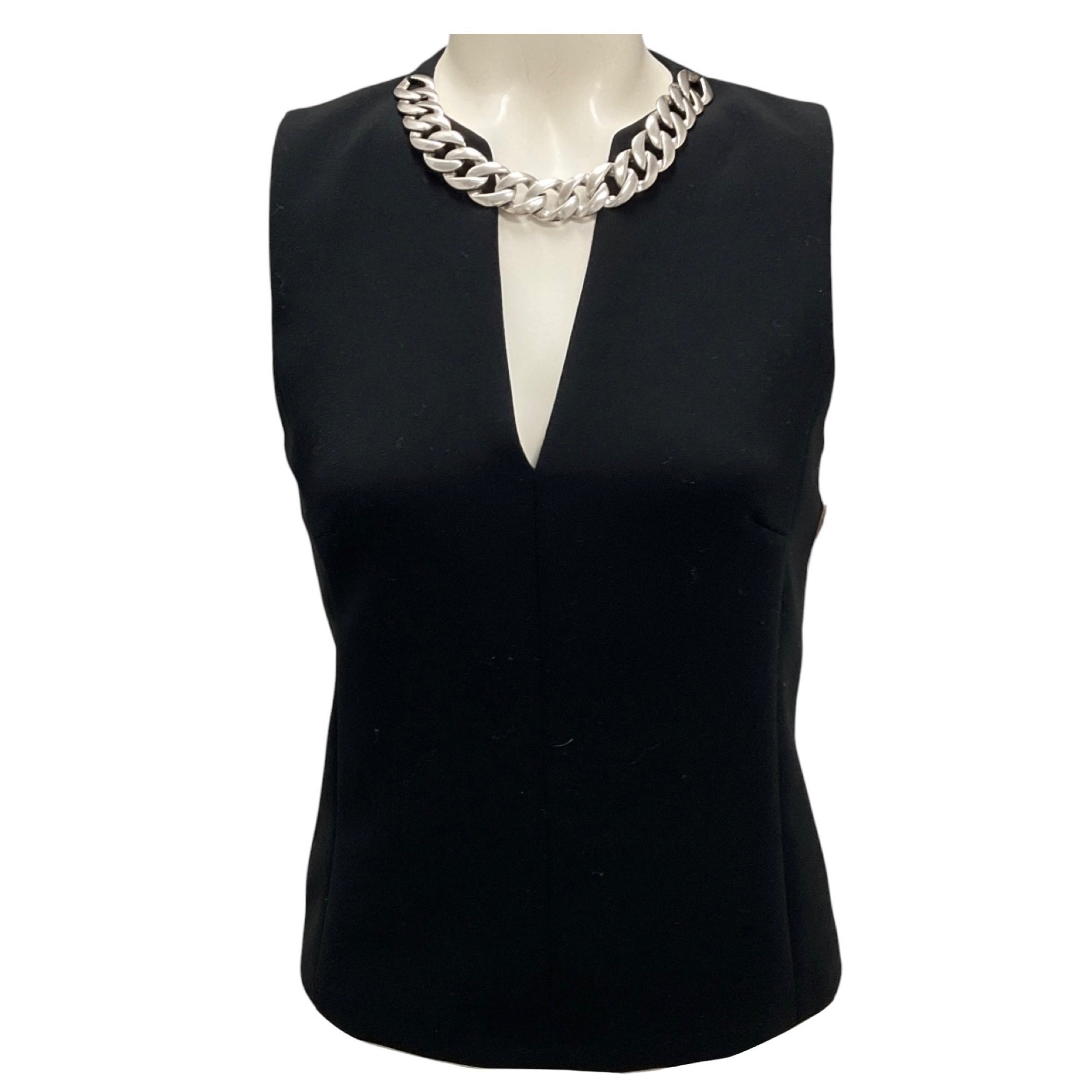 Barbara Bui Black / Silver Chain Detail Top