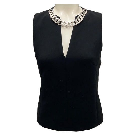 Barbara Bui Black / Silver Chain Detail Top