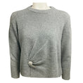 Load image into Gallery viewer, Erdem Grey Crystal Embellished Wool Knit Sweater
