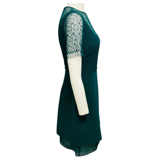 Jason Wu Collection Sea Green Corded Geometric Lace Mini Dress