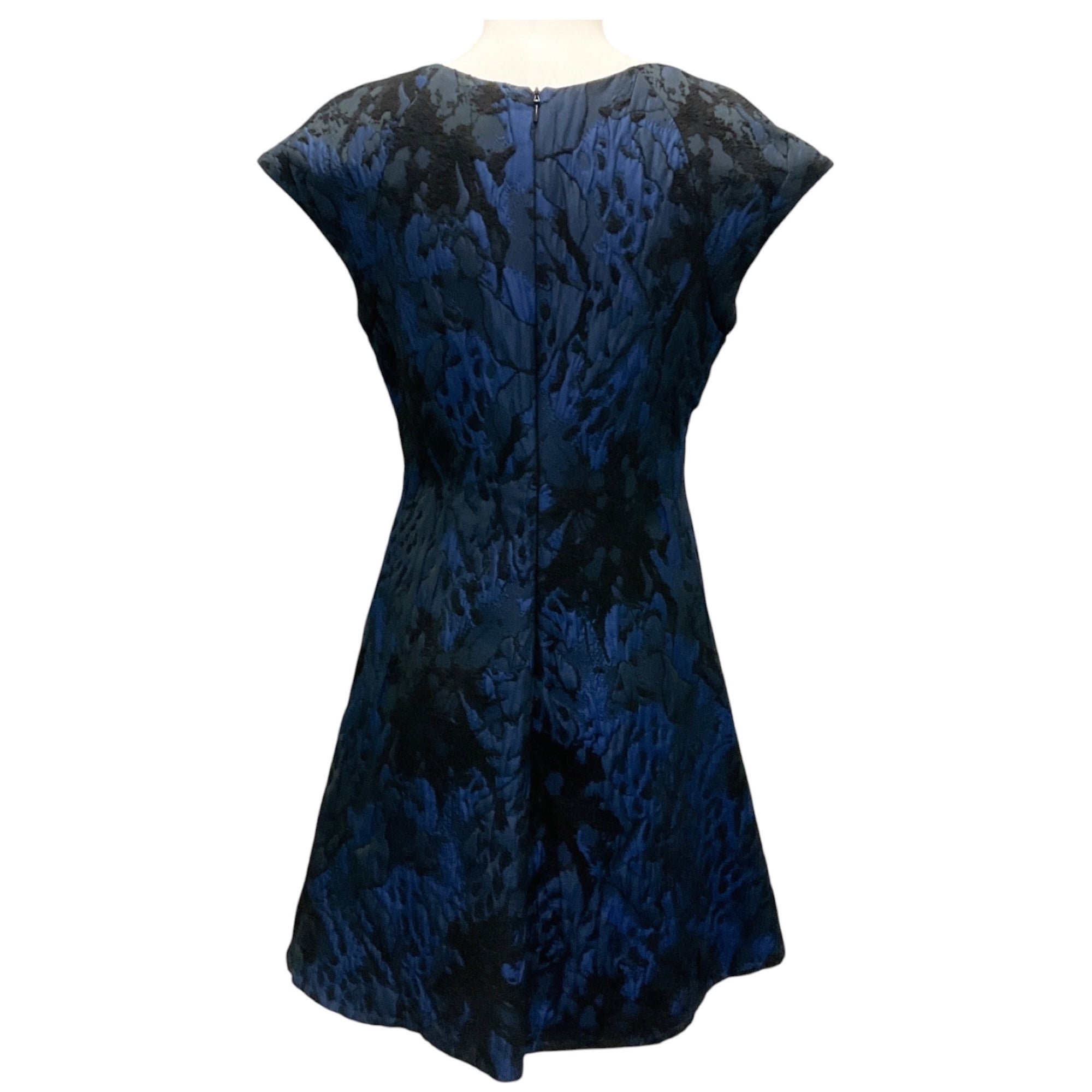 Emporio Armani Blue / Black Jacquard Cocktail Dress