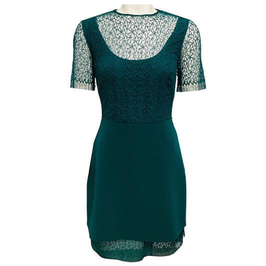 Jason Wu Collection Sea Green Corded Geometric Lace Mini Dress